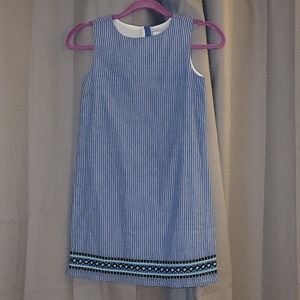 Vineyard Vines Yarn Dyed Stripe Shift Dress Blue